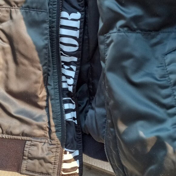 Forever 21 "Au Revoir" Black (greenish) Bomber Jacket (S) - Picture 8 of 16